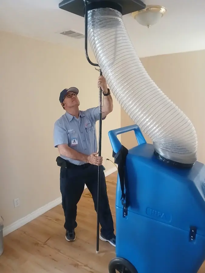 Mini Split Installation technician using HEPA equipment in Portland